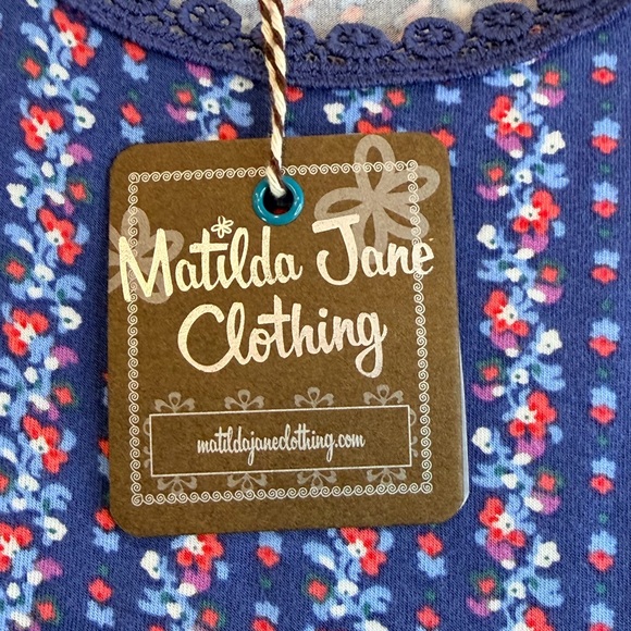 Matilda Jane Blue Floral Tunic Tank Top - Picture 4 of 5
